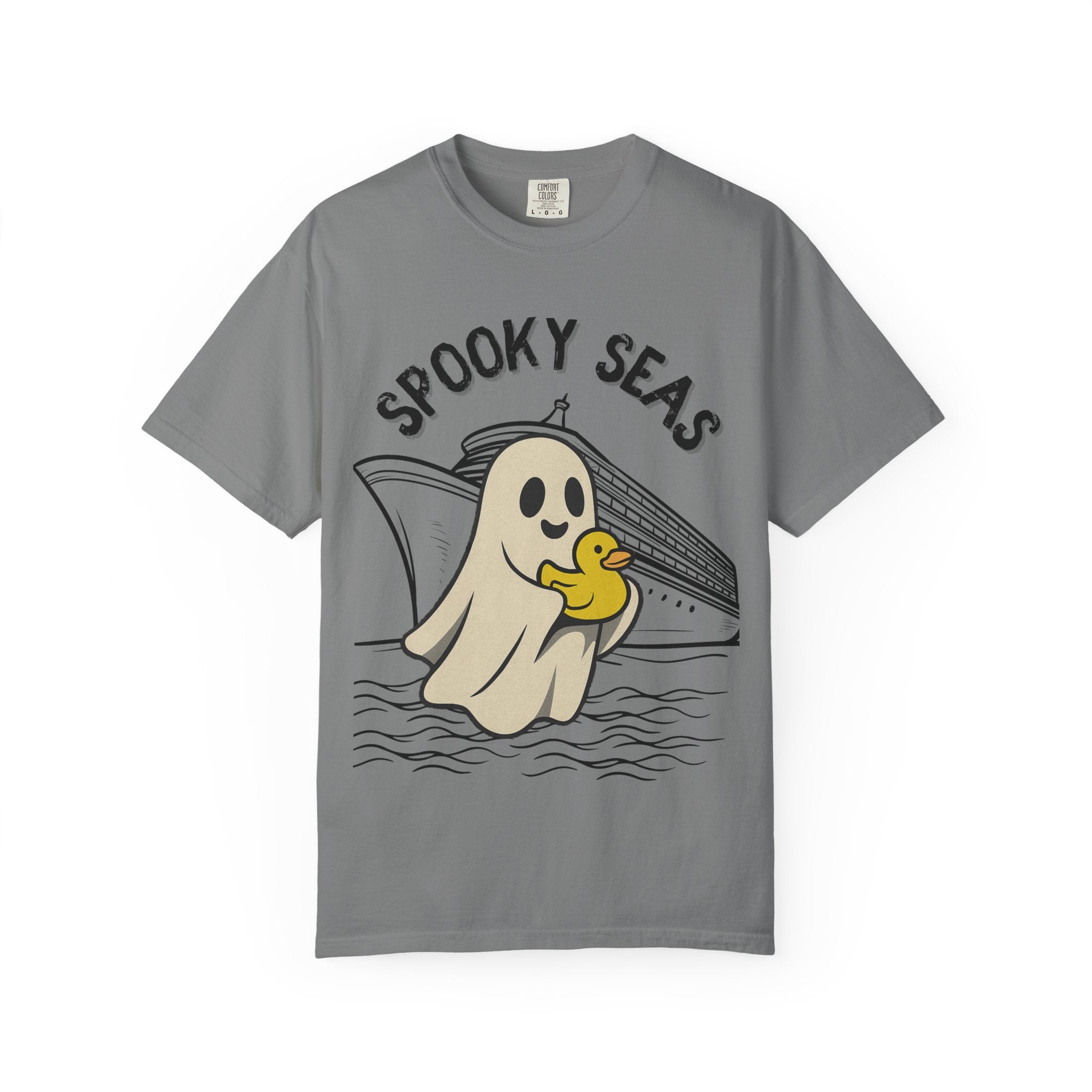 Spooky Seas T-Shirt, Halloween Shirt, Unisex Graphic Tee, Fun Ghost Design, Casual Wear, Gift for Every Occasion