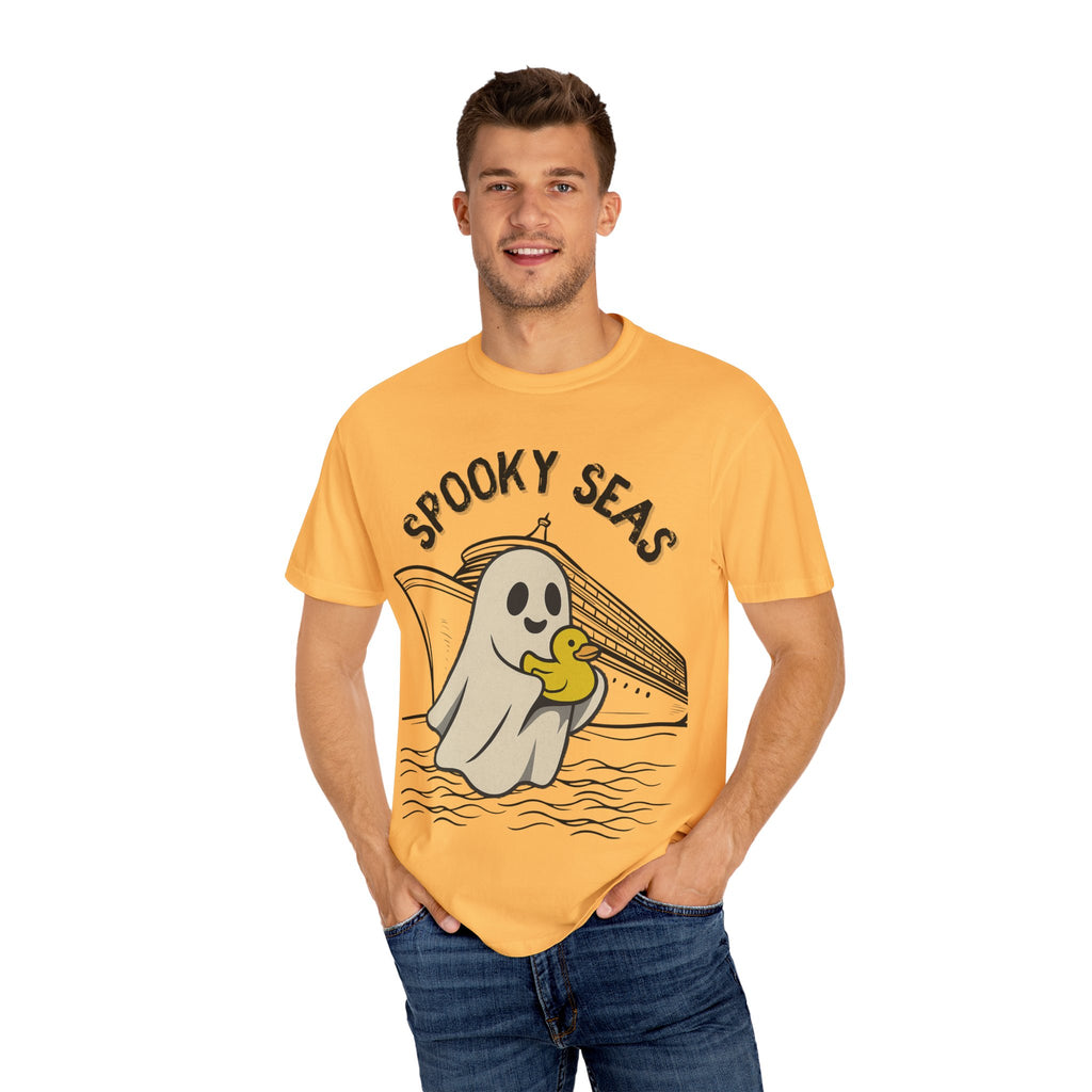 Spooky Seas T-Shirt, Halloween Shirt, Unisex Graphic Tee, Fun Ghost Design, Casual Wear, Gift for Every Occasion