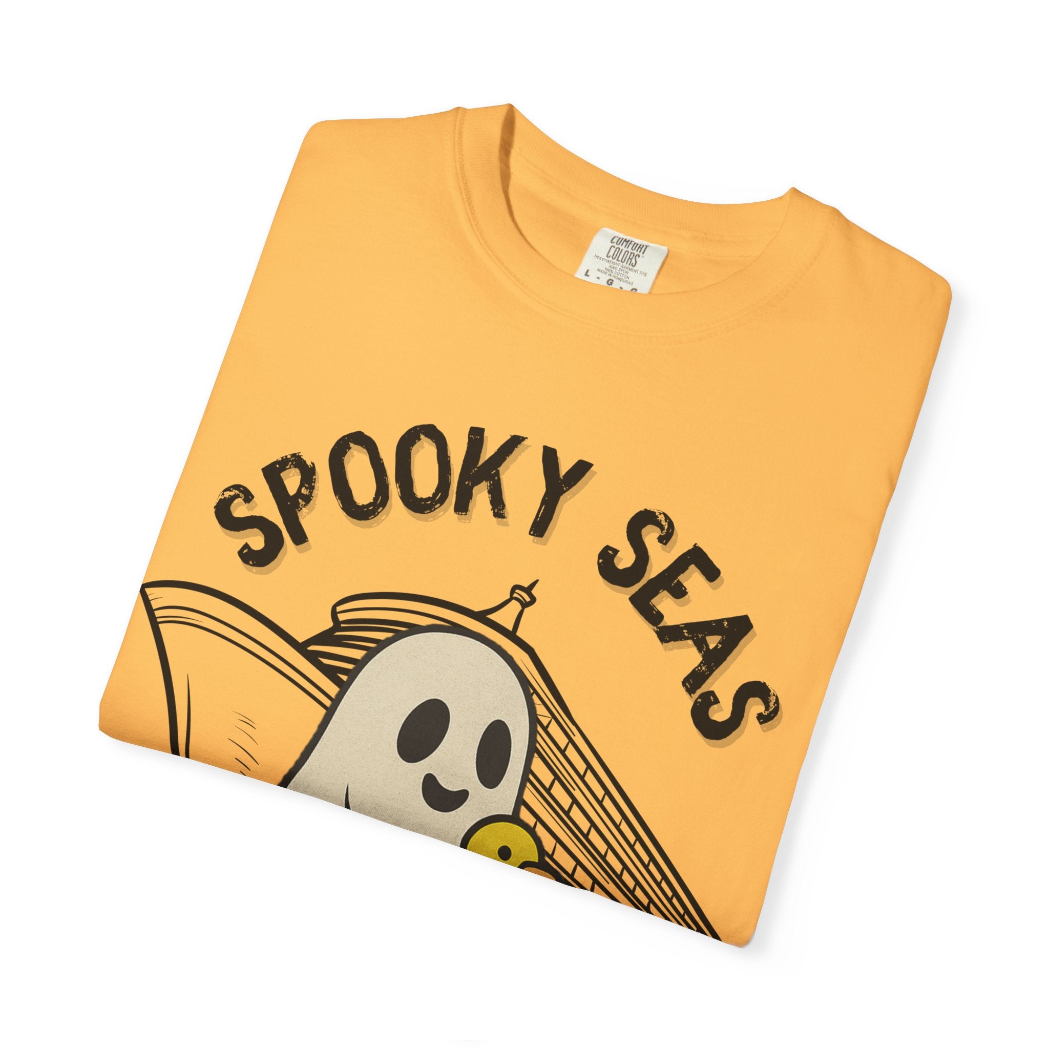 Spooky Seas T-Shirt, Halloween Shirt, Unisex Graphic Tee, Fun Ghost Design, Casual Wear, Gift for Every Occasion