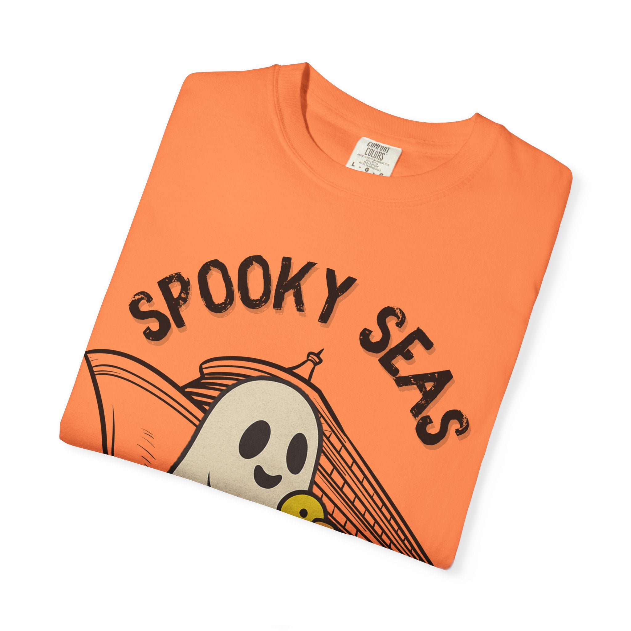 Spooky Seas T-Shirt, Halloween Shirt, Unisex Graphic Tee, Fun Ghost Design, Casual Wear, Gift for Every Occasion