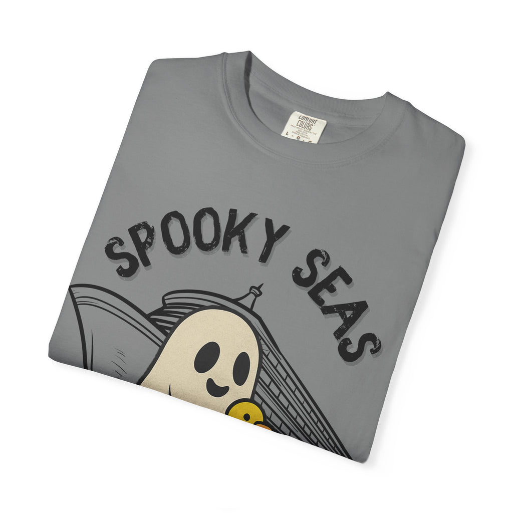 Spooky Seas T-Shirt, Halloween Shirt, Unisex Graphic Tee, Fun Ghost Design, Casual Wear, Gift for Every Occasion